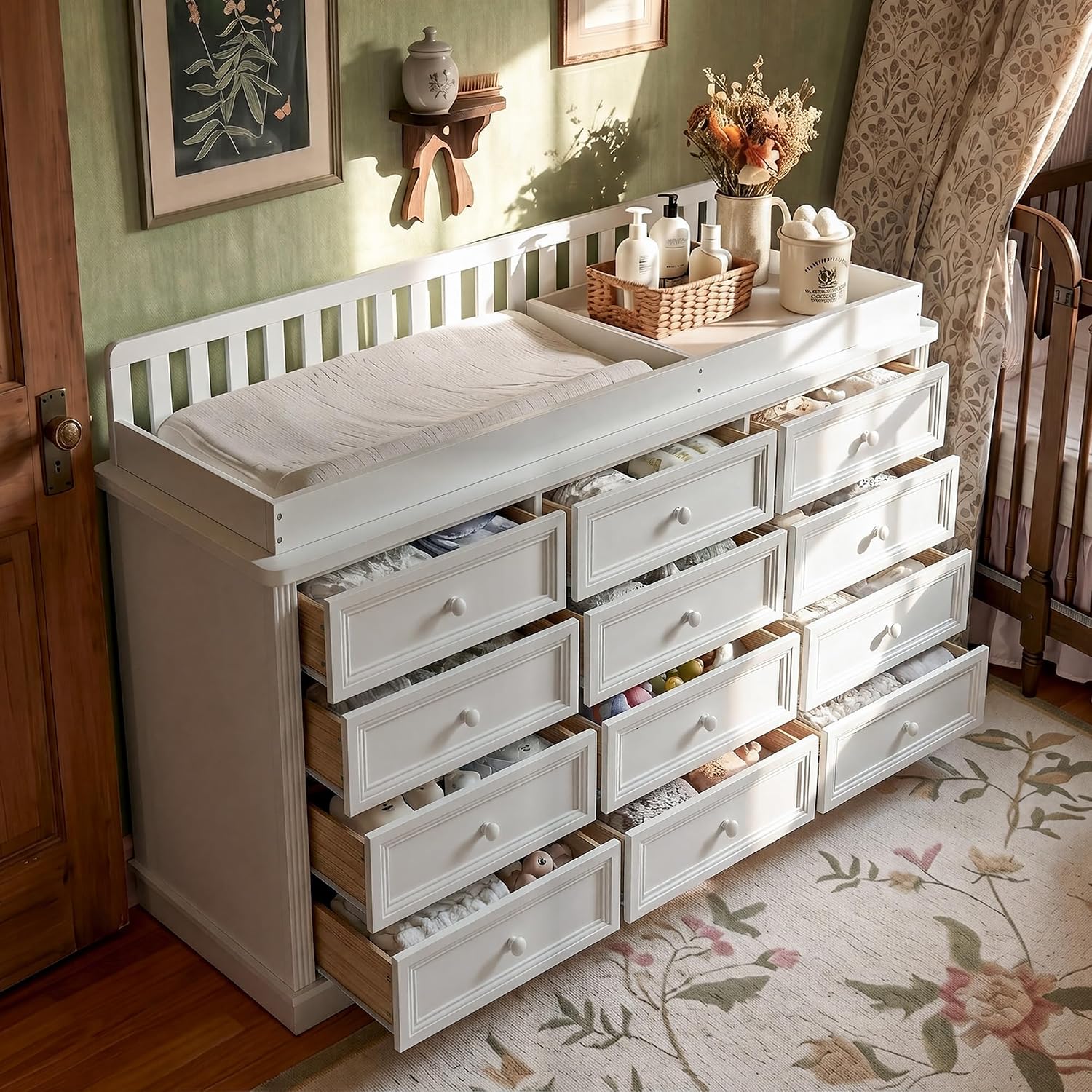 Baby Changing Table Dresser, 1 - Baby Nursery Drawers 评论和价格
