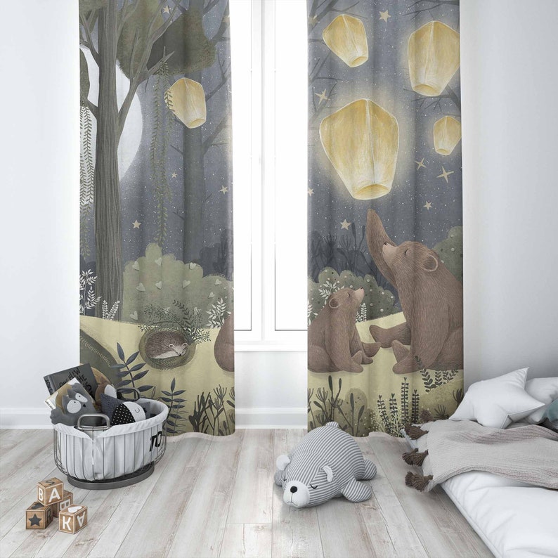 Woodland Nursery Curtains Anim - Baby Nursery Curtains 评论和价格