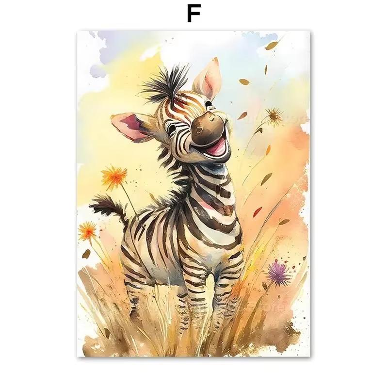 Watercolor Lion Giraffe Tiger  - Baby Nursery Images 评论和价格