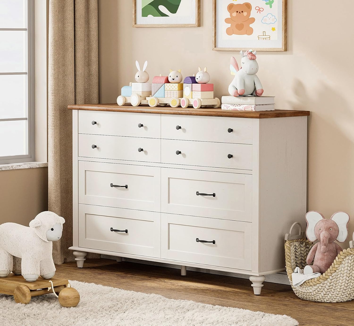 Modern  Kids Dresser with 7 Dr - Baby Nursery Drawers 评论和价格