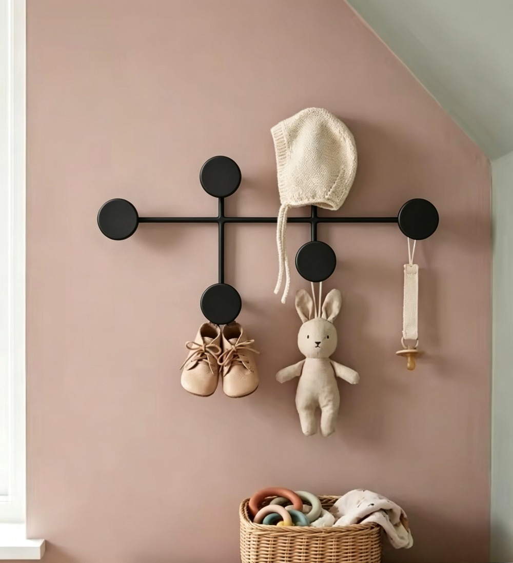 Modern Black Metal Wall Mounte - Baby Nursery Hooks 评论和价格