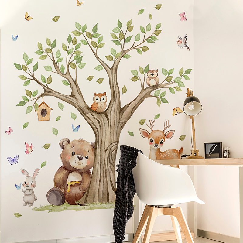 Cartoon Jungle Animals Park Wa - Baby Nursery Jungle Animals 评论和价格