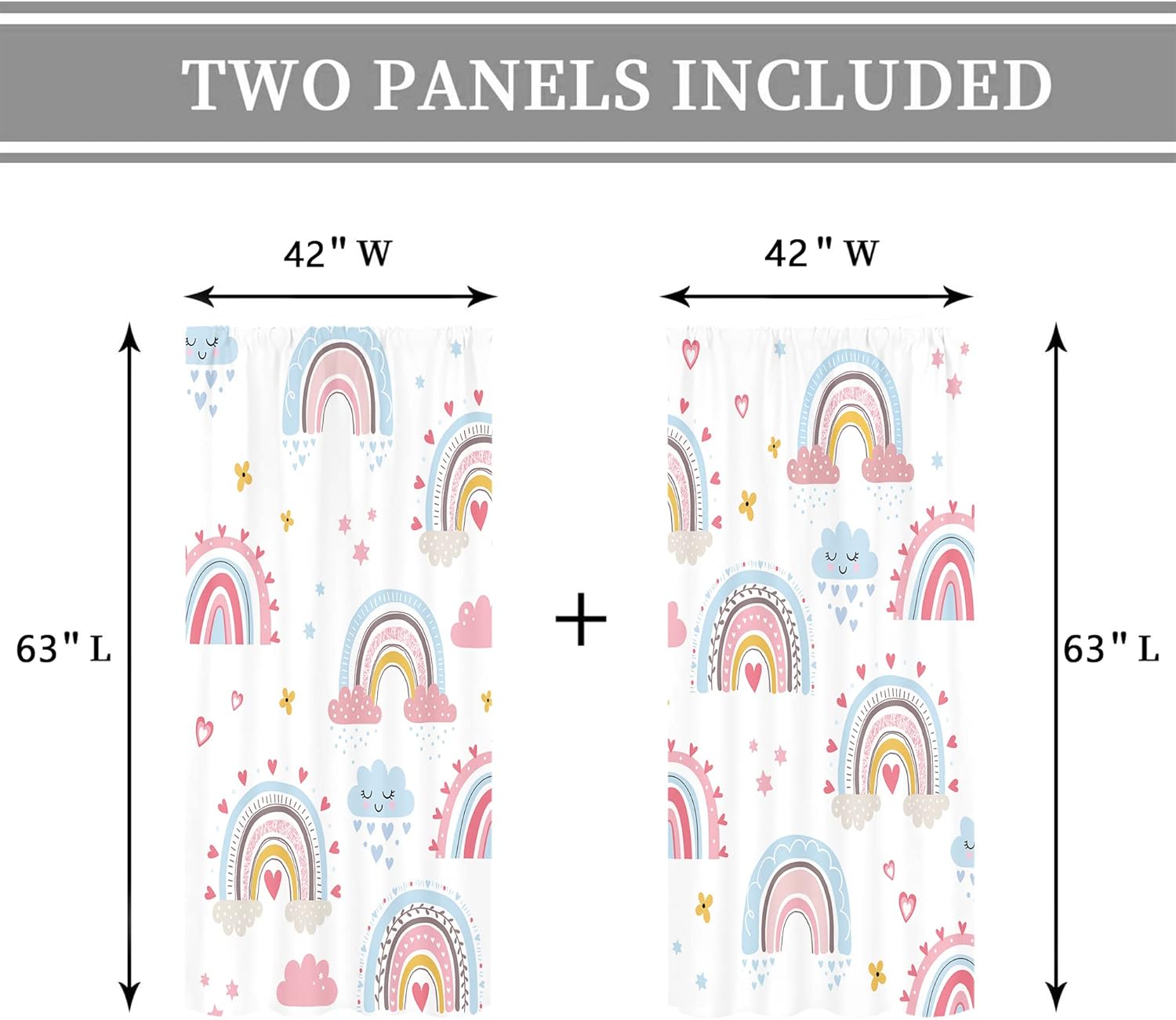 Baby Girls Pink Boho Rainbow C - Baby Nursery Curtains 评论和价格