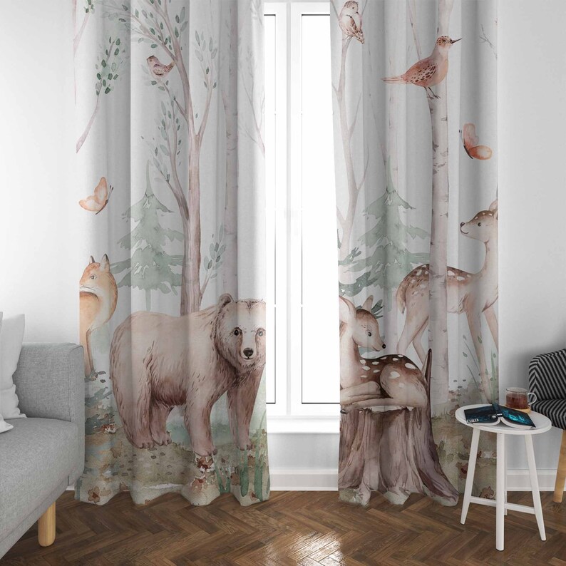 Forest Animals Curtains Kids N - Baby Nursery Curtains 评论和价格