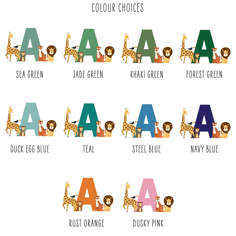 Personalised Name Jungle Anima - Baby Nursery Jungle Animals 评论和价格