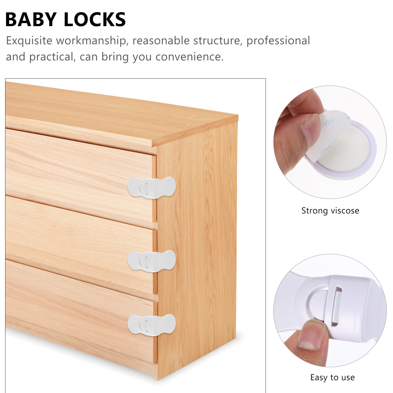 6Pcs Baby Safety Locks Cabinet - Baby Nursery Drawers 评论和价格