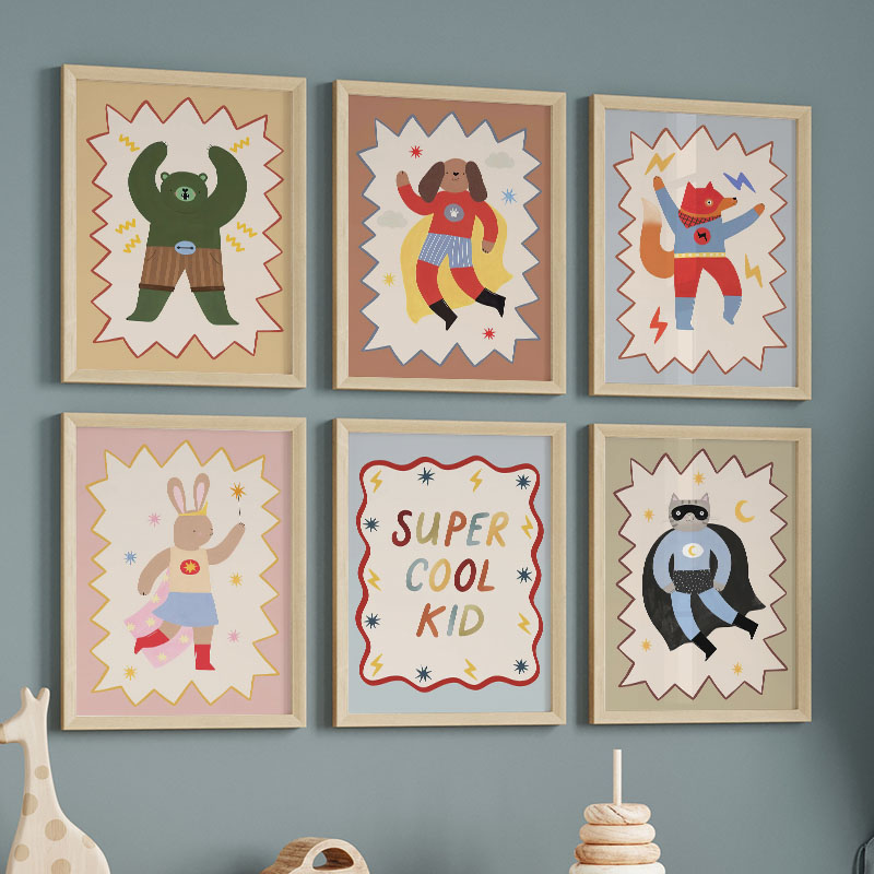 Funny Cartoon Super Cool Kid N - Baby Nursery Images 评论和价格