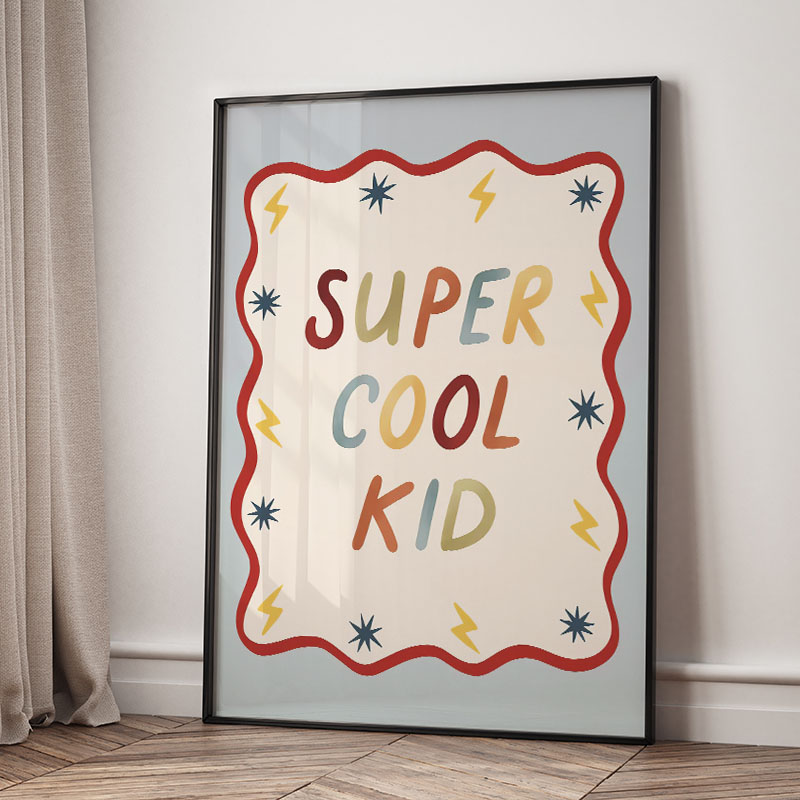 Funny Cartoon Super Cool Kid N - Baby Nursery Images 评论和价格