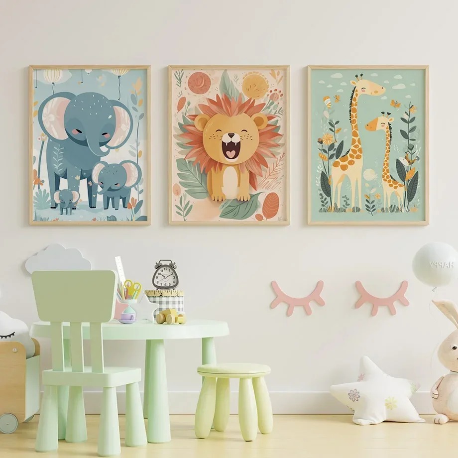 Lion Deer Giraffe Toucan Fox H - Baby Nursery Giraffe 评论和价格